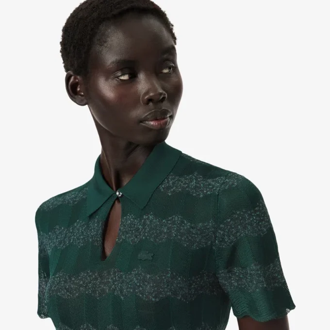 Jersey con cuello polo de punto calado Runway