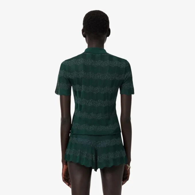 Jersey con cuello polo de punto calado Runway