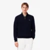 Jersey de algodón con cuello alto y cremallera para hombre