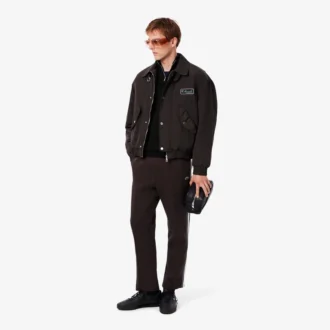 Jersey de algodón con cuello alto y cremallera para hombre