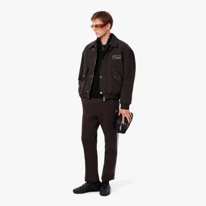 Jersey de algodón con cuello alto y cremallera para hombre