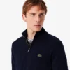 Jersey de algodón con cuello alto y cremallera para hombre
