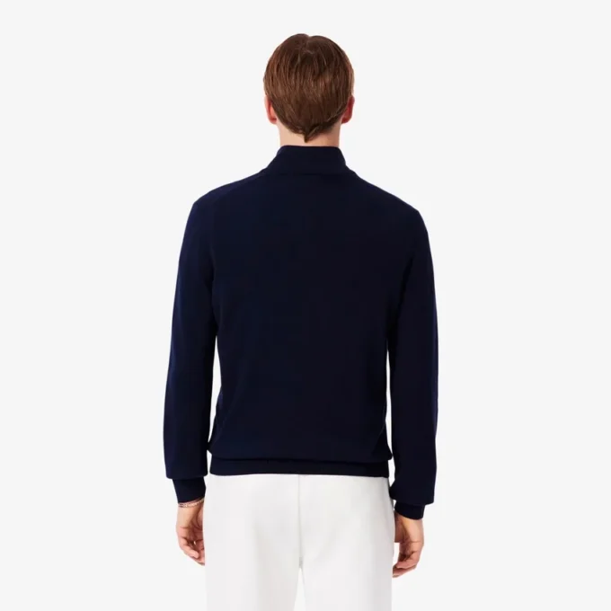 Jersey de algodón con cuello alto y cremallera para hombre