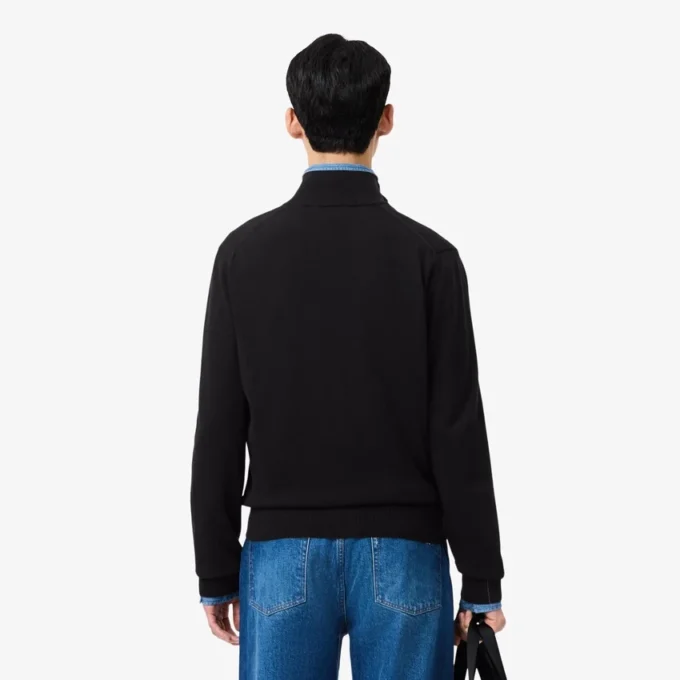 Jersey de algodón con cuello alto y cremallera para hombre