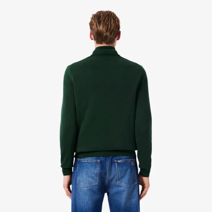 Jersey de algodón con cuello alto y cremallera para hombre