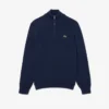 Jersey de algodón con cuello alto y cremallera para hombre