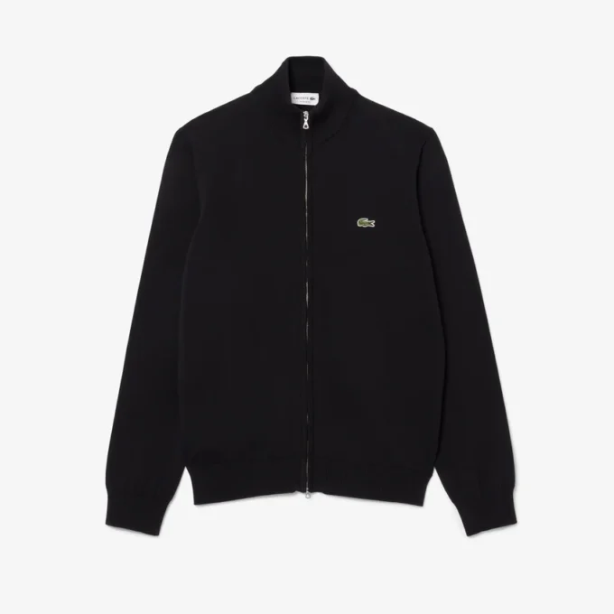 Jersey de algodón con cuello alto y cremallera para hombre