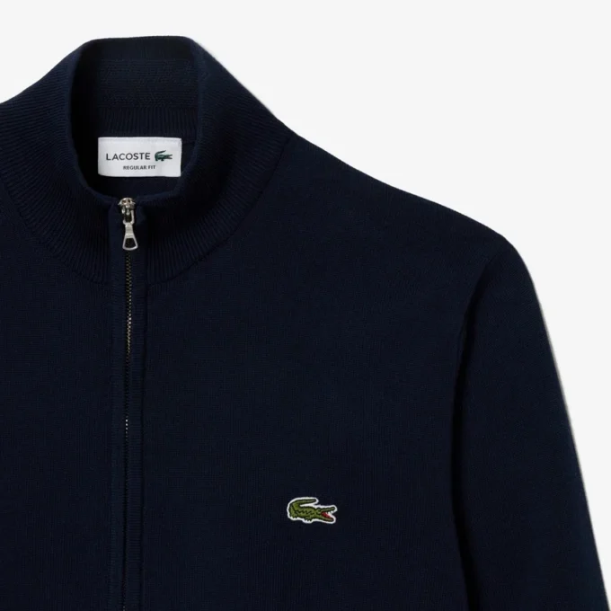 Jersey de algodón con cuello alto y cremallera para hombre