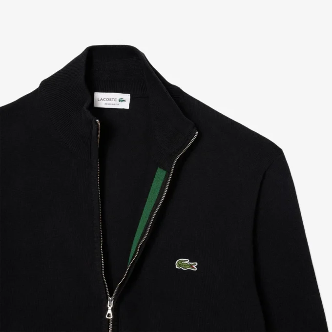 Jersey de algodón con cuello alto y cremallera para hombre