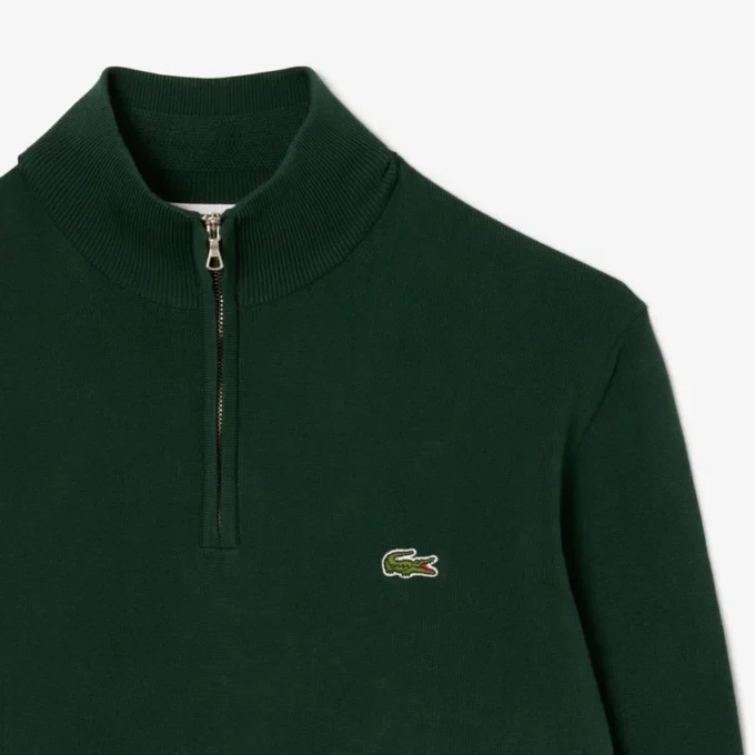 Jersey de algodón con cuello alto y cremallera para hombre