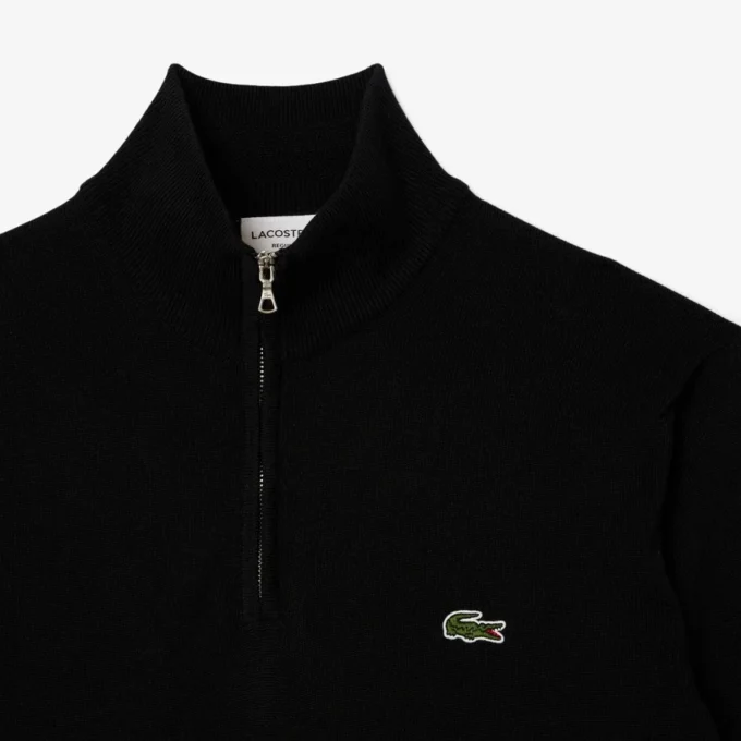 Jersey de algodón con cuello alto y cremallera para hombre
