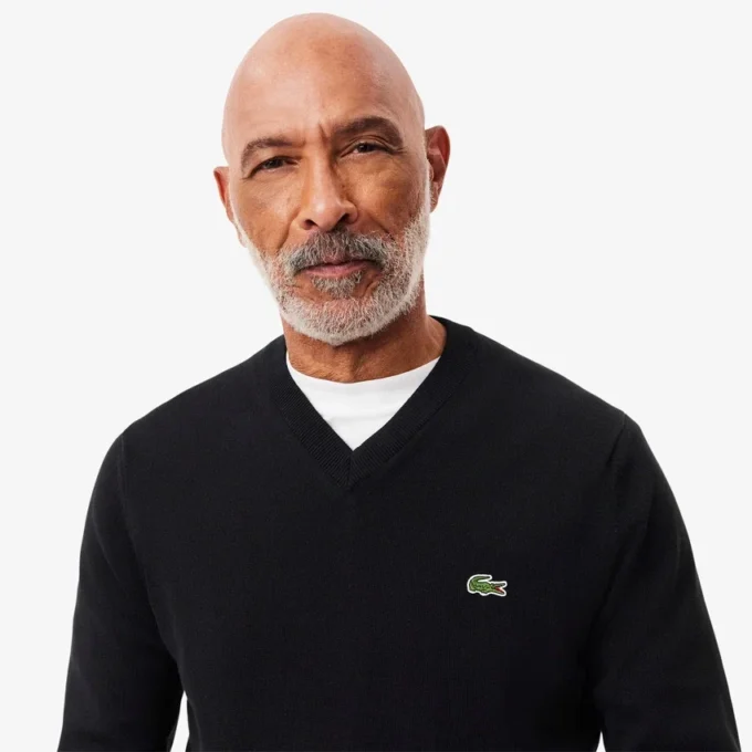 Jersey de algodón con cuello en V para hombre
