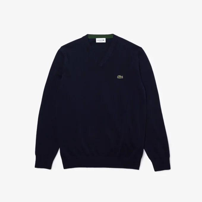 Jersey de algodón con cuello en V para hombre