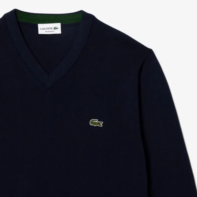 Jersey de algodón con cuello en V para hombre