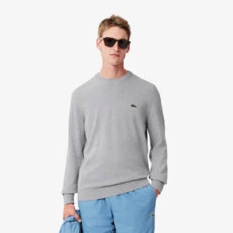 Jersey de algodón de cuello redondo para hombre