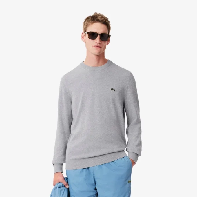 Jersey de algodón de cuello redondo para hombre