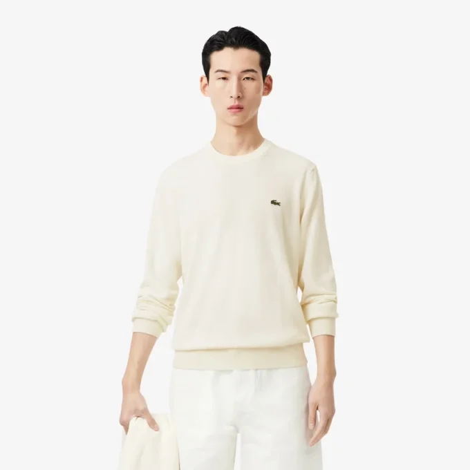 Jersey de algodón de cuello redondo para hombre