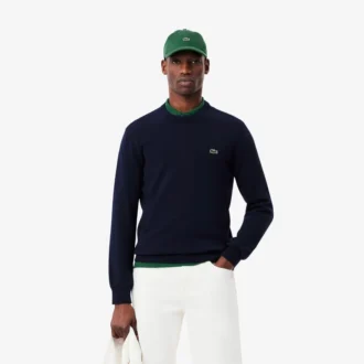 Jersey de algodón de cuello redondo para hombre