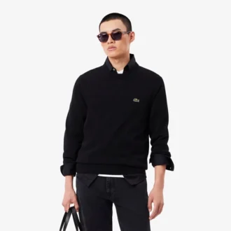 Jersey de algodón de cuello redondo para hombre
