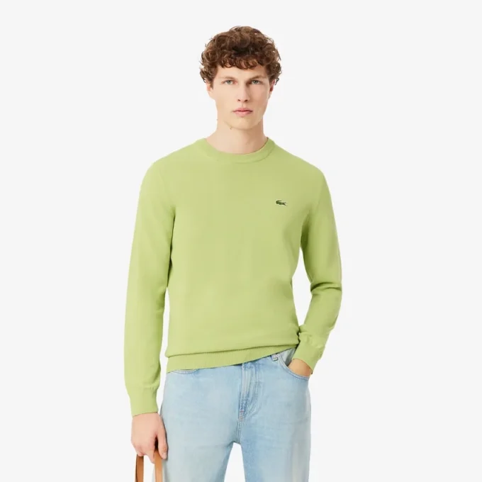 Jersey de algodón de cuello redondo para hombre