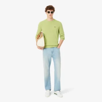Jersey de algodón de cuello redondo para hombre
