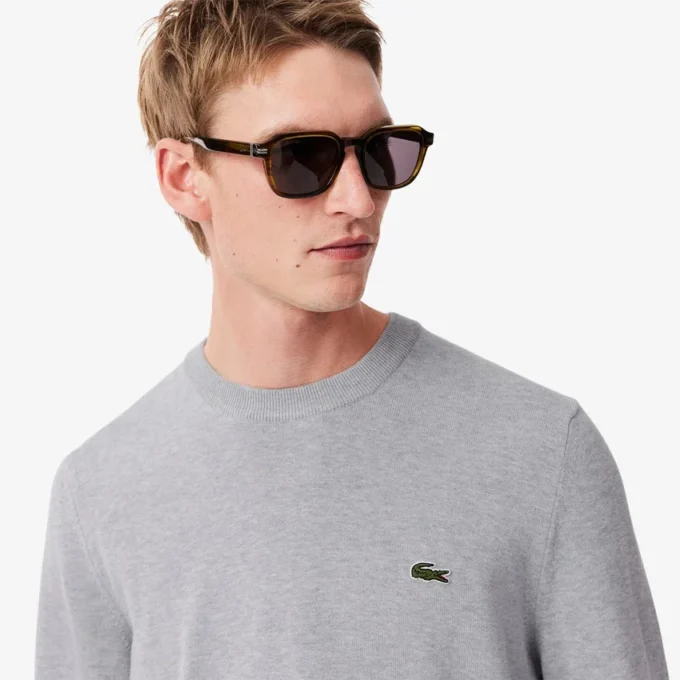 Jersey de algodón de cuello redondo para hombre