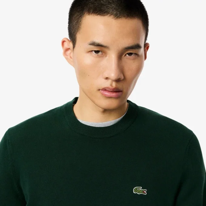 Jersey de algodón de cuello redondo para hombre