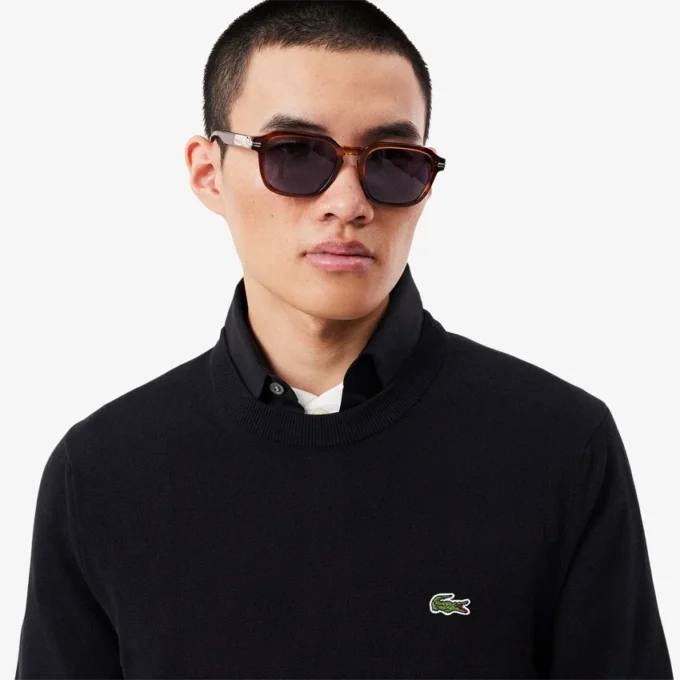 Jersey de algodón de cuello redondo para hombre