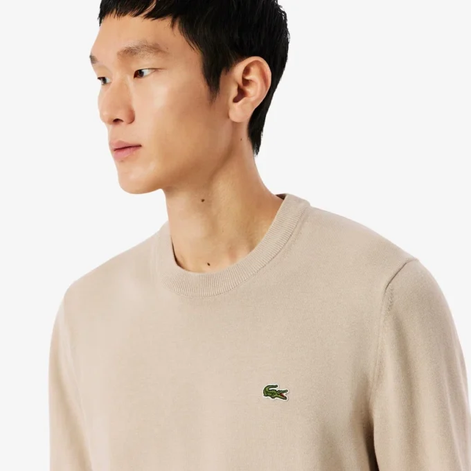 Jersey de algodón de cuello redondo para hombre