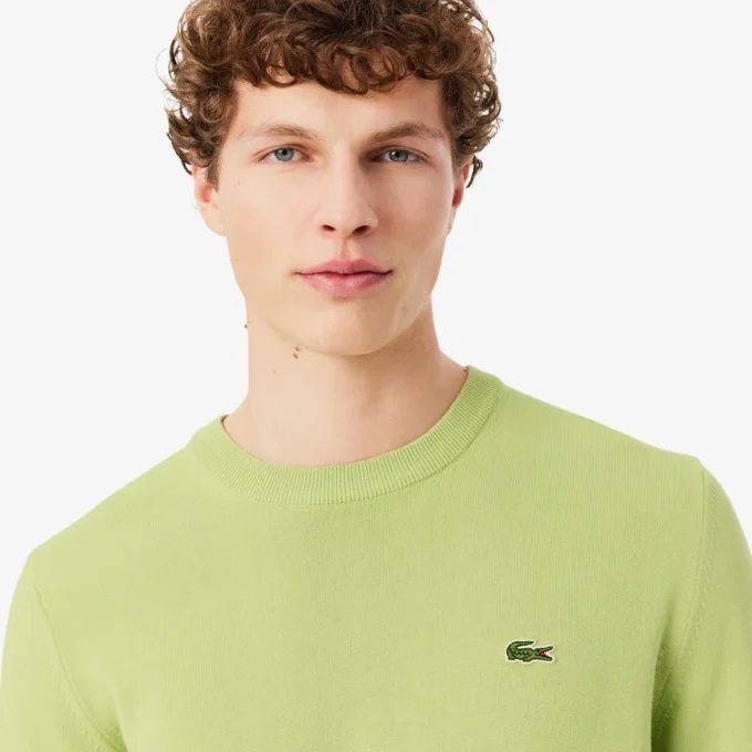 Jersey de algodón de cuello redondo para hombre