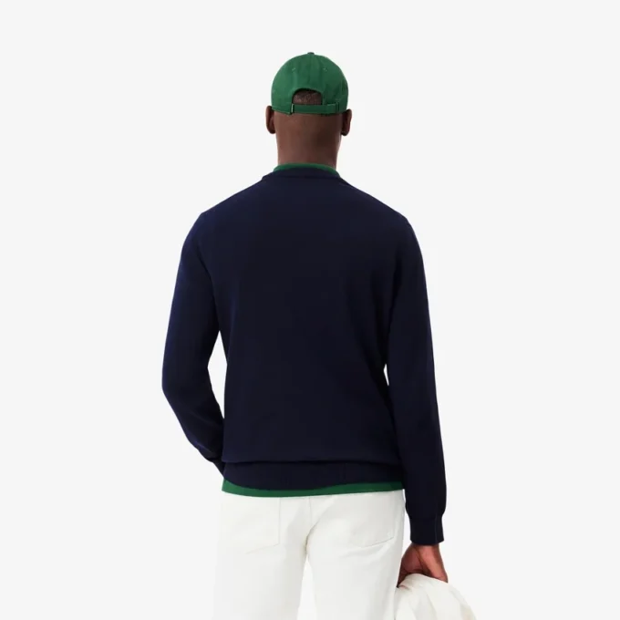 Jersey de algodón de cuello redondo para hombre