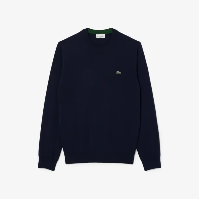Jersey de algodón de cuello redondo para hombre
