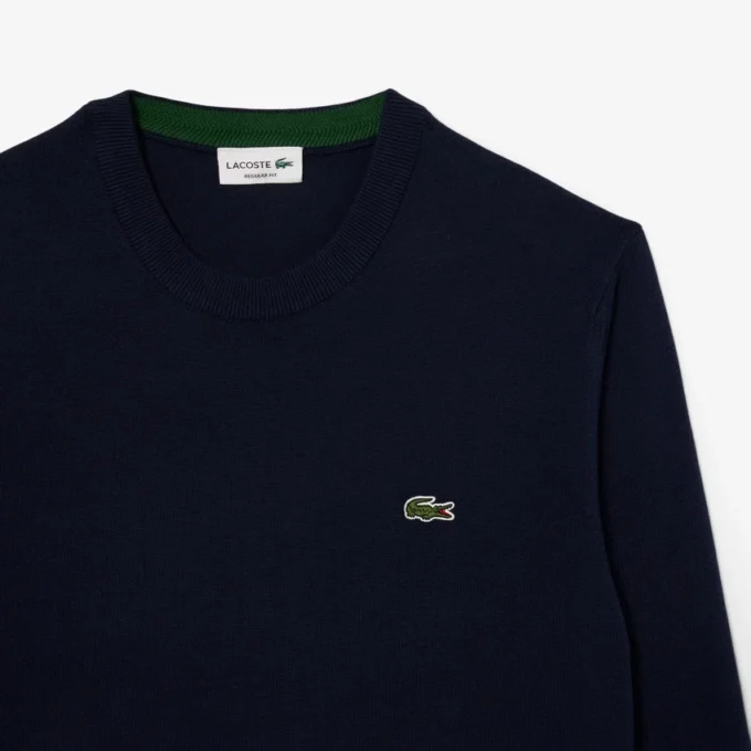 Jersey de algodón de cuello redondo para hombre