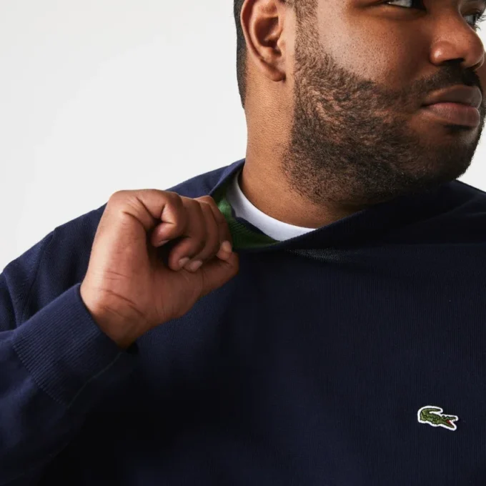 Jersey de algodón de cuello redondo para hombre