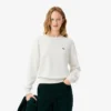 Jersey de algodón de cuello redondo y corte holgado para mujer