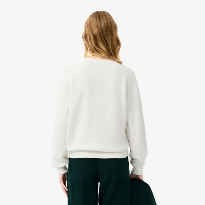 Jersey de algodón de cuello redondo y corte holgado para mujer