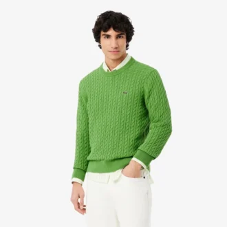 Jersey de algodón de punto trenzado para hombre