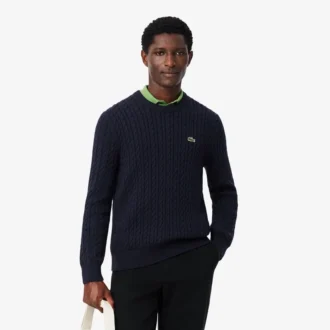 Jersey de algodón de punto trenzado para hombre