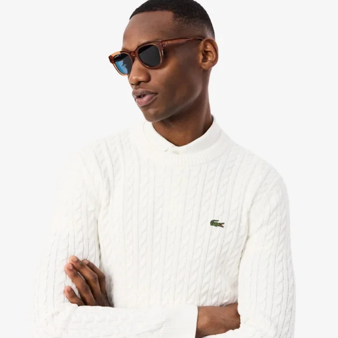 Jersey de algodón de punto trenzado para hombre