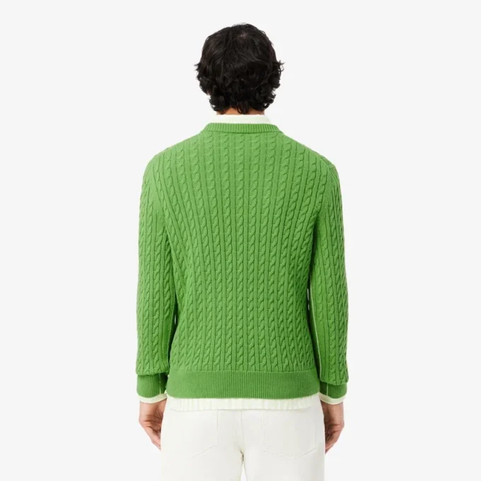 Jersey de algodón de punto trenzado para hombre