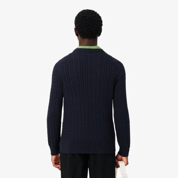 Jersey de algodón de punto trenzado para hombre