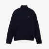 Jersey de cuello alto de lana de corte holgado para mujer