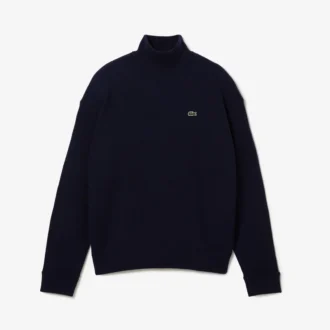 Jersey de cuello alto de lana de corte holgado para mujer