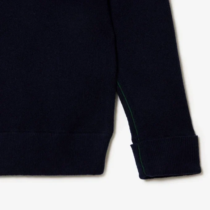 Jersey de cuello alto de lana de corte holgado para mujer