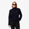 Jersey de cuello alto de lana de corte holgado para mujer