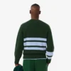 Jersey de cuello en V de lana a rayas para hombre