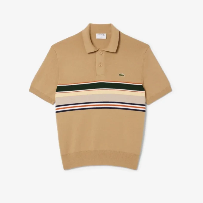 Jersey de cuello polo a rayas para hombre, fabricado en Francia