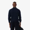 Jersey de cuello polo con media cremallera para hombre, mezcla de algodón y lana