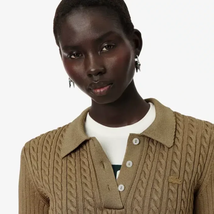 Jersey de cuello polo con punto trenzado de la colección Runway
