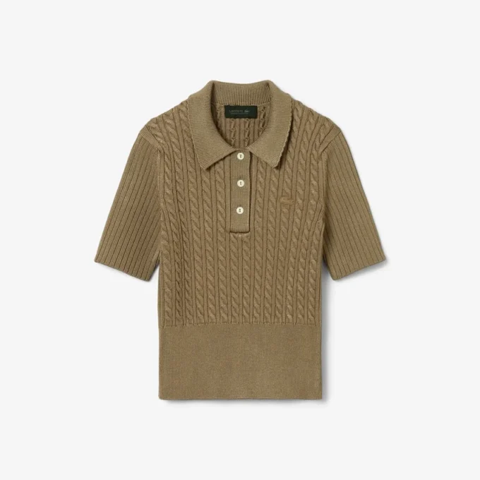 Jersey de cuello polo con punto trenzado de la colección Runway
